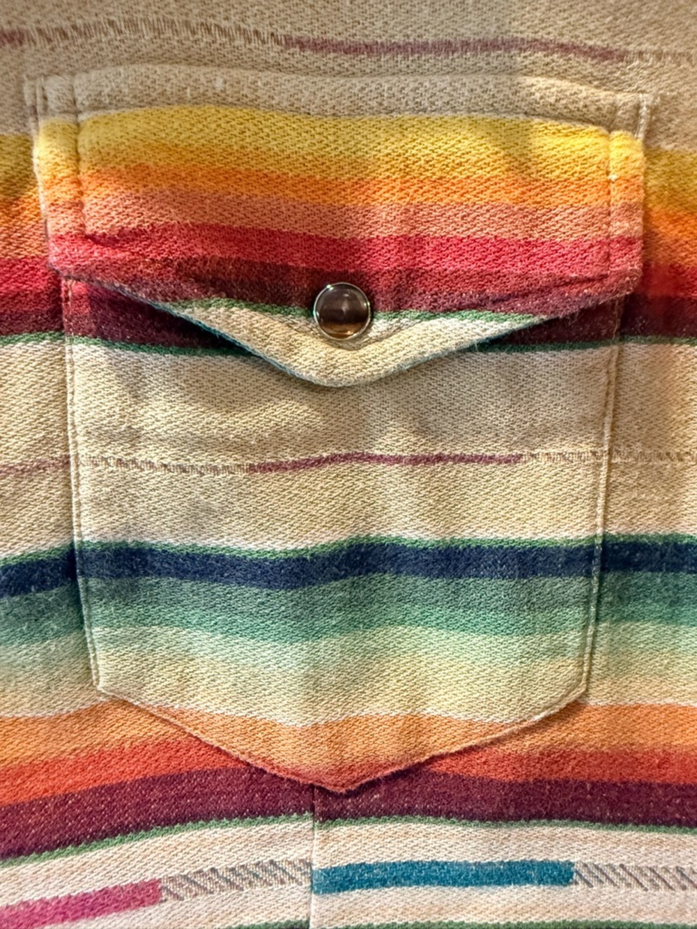 Vintage Southwestern Stripe Button-Front Shirt Jacket - Multicolor - Picture 3 of 8